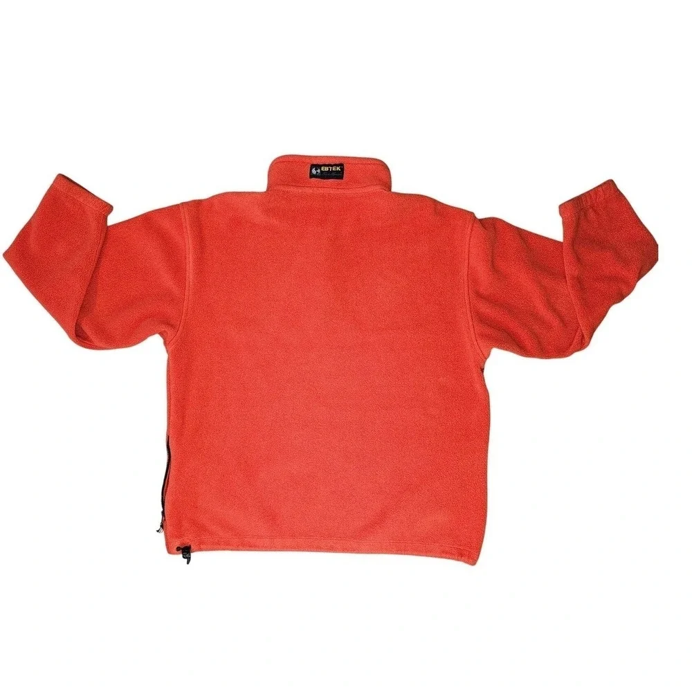 Eddie Bauer EBTEK Fleece Pullover Men's L Orange 1/4Zip Y2K ‎ #61642